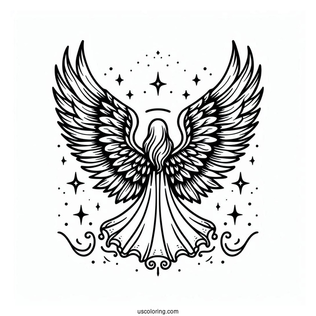 Simple Outline Of Angel Wings