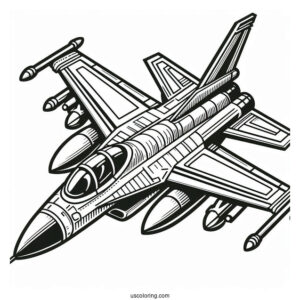 Fighter Jet Coloring Sheet For Kids
