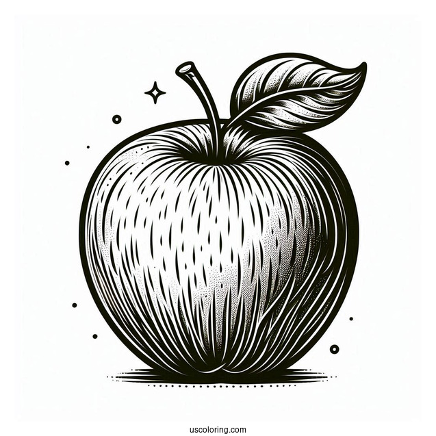 Detailed Golden Delicious Apple Coloring Page