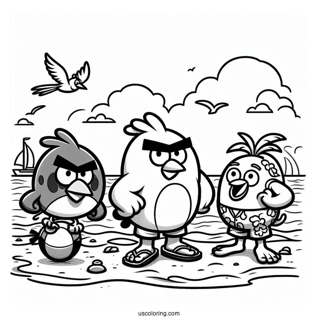 Red, Chuck, And Bomb On The Beach