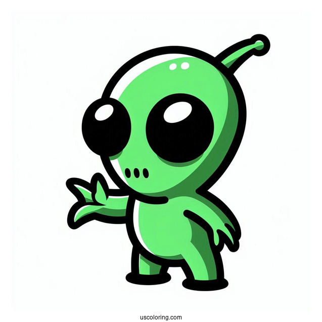 Kif Kroker Green Alien From Futurama To Color