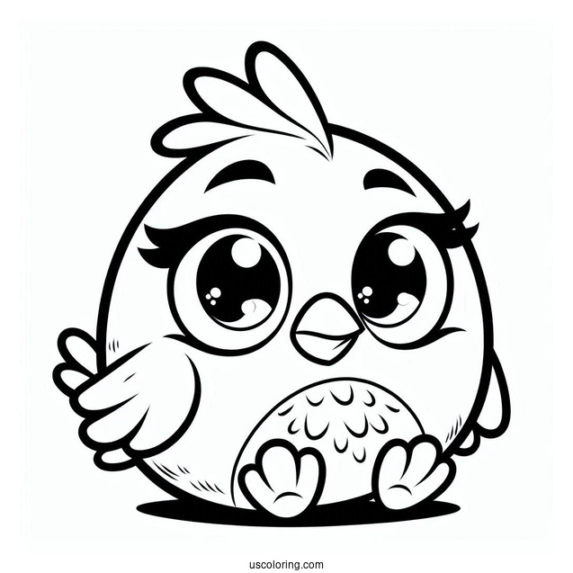 Cute Stella Angry Bird Coloring Page