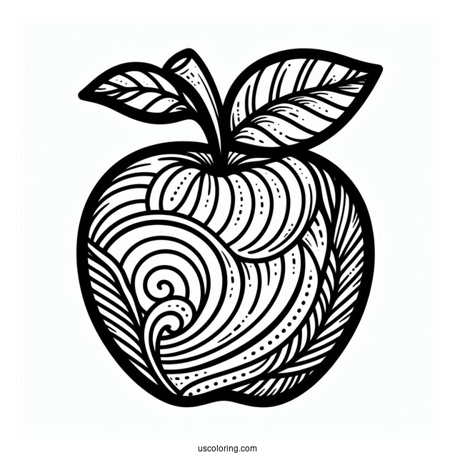 Apple Outline Template Coloring Page_