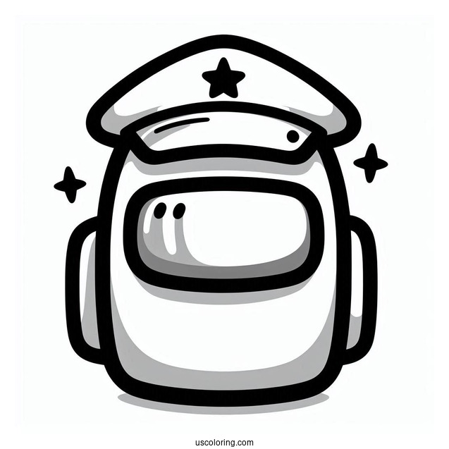 Among Us Captain Skin Coloring Page