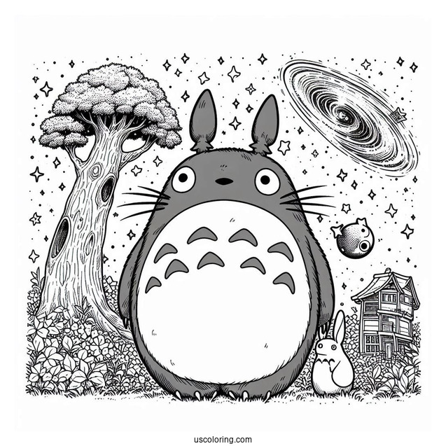 My Neighbor Totoro Coloring In For Kids