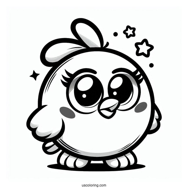 Cute Stella Angry Bird Coloring Page