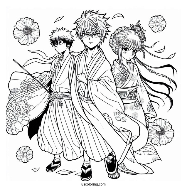 Coloring Sheet Of Gintama Anime