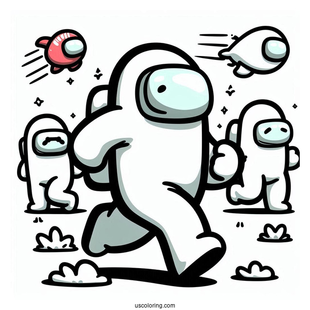 Crewmates Running Away From Imposter