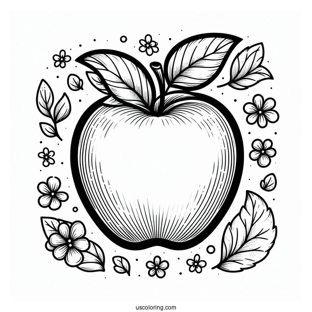 Apple Outline Template Coloring Page_