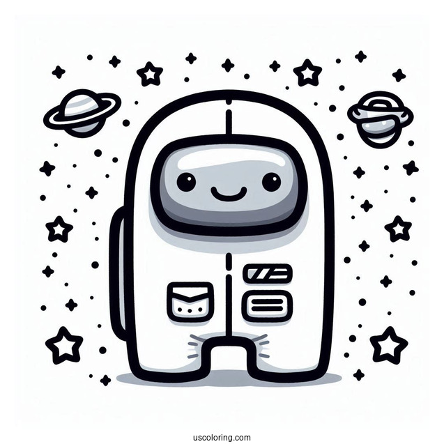 Among Us Captain Skin Coloring Page