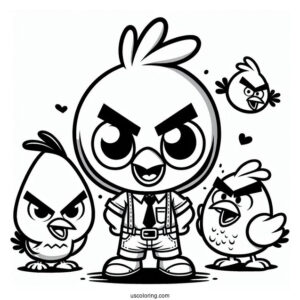 Chibi Chuck Angry Birds Coloring In