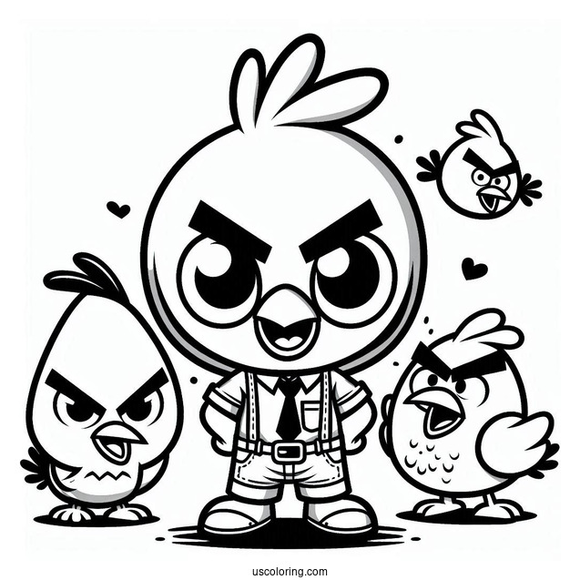 Chibi Chuck Angry Birds Coloring In