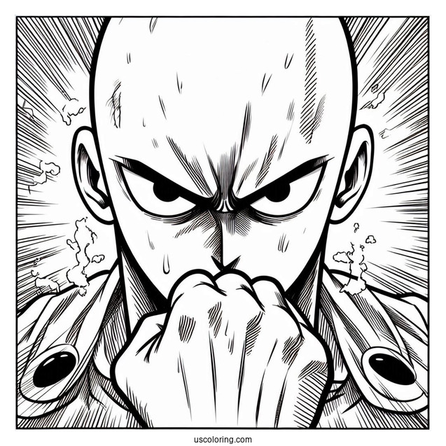 Coloring Page Of One Punch Man Anime