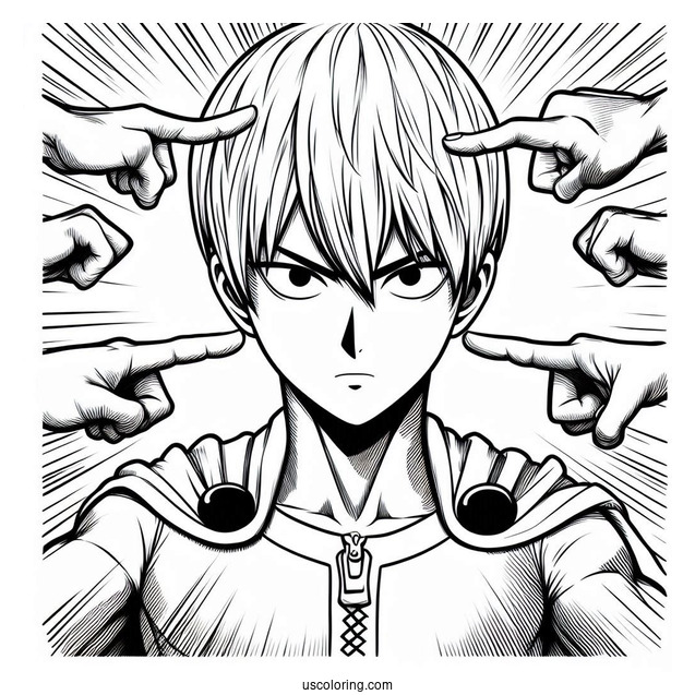 Coloring Page Of One Punch Man Anime