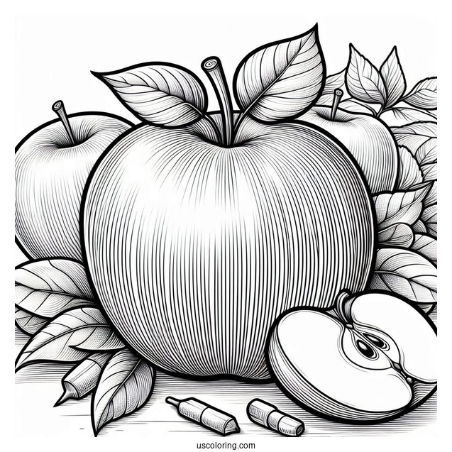 Granny Smith Apple Coloring Page For Kids