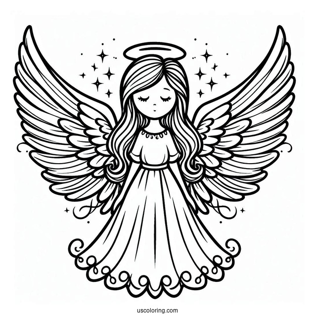 Simple Outline Of Angel Wings