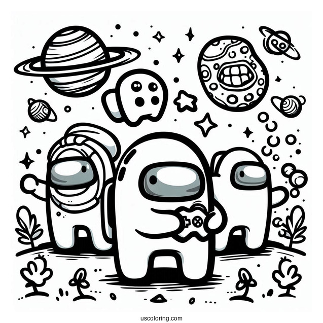 Cewmates Playing Multi-Player Among Us Game