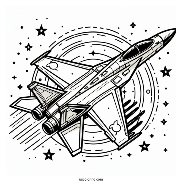 Fighter Jet Coloring Sheet For Kids