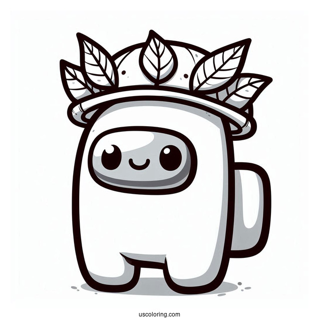 Cute Among Us Crewmate with Leaf Hat