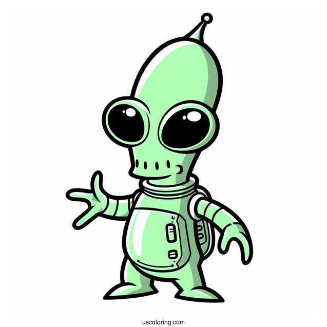 Kif Kroker Green Alien From Futurama To Color