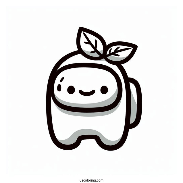 Cute Among Us Crewmate with Leaf Hat