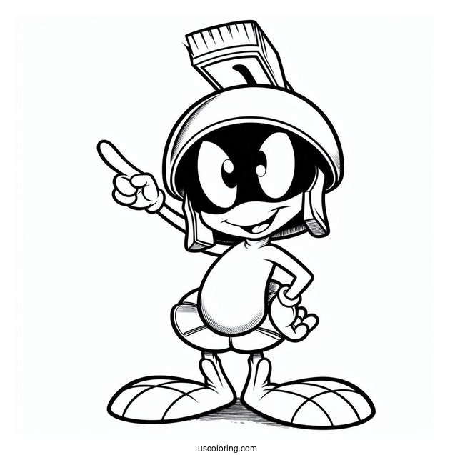 Marvin the Martian Looney Tunes Alien Coloring Page