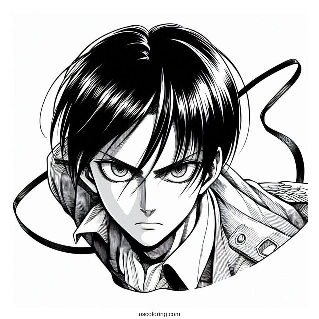 Eren Yeager Attack On Titan Coloring Page