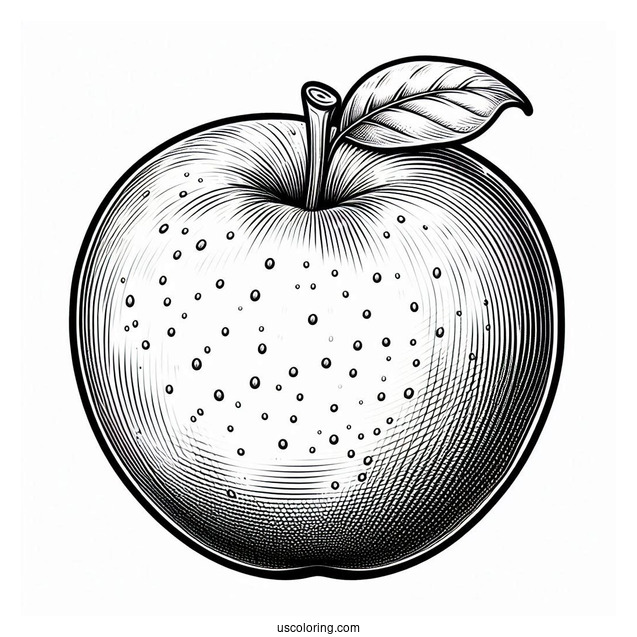 Detailed Golden Delicious Apple Coloring Page