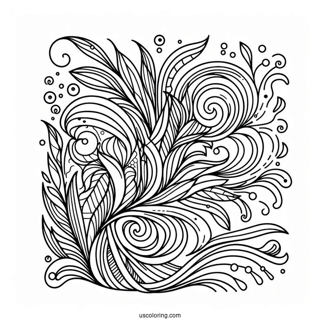 Simple Action Abstract Coloring Page