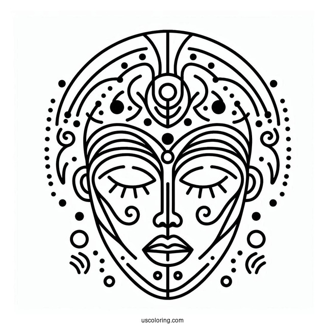 Simple Lines And Shapes Abstract Coloring Page For Kids