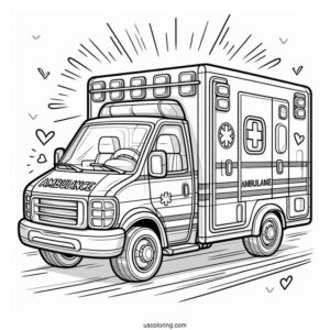 Ambulance Coloring Page With Open Doors