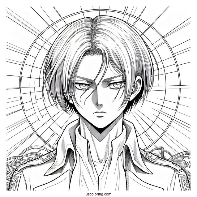 Eren Yeager Attack On Titan Coloring Page