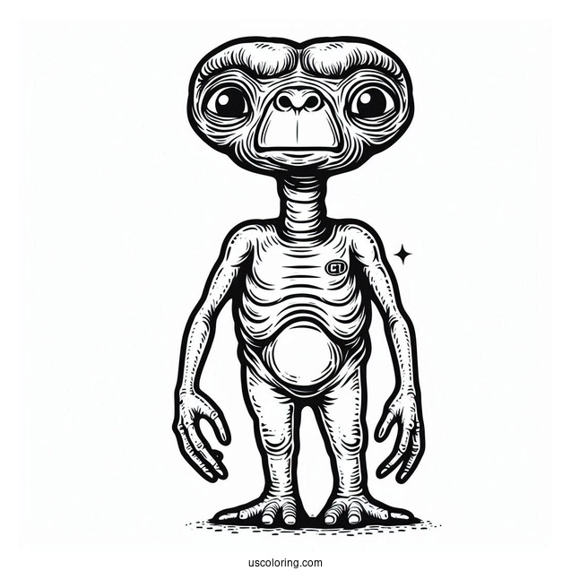 E.T. Alien Coloring Page