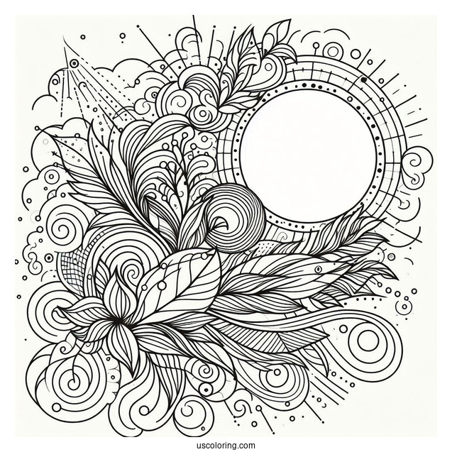 Simple Action Abstract Coloring Page