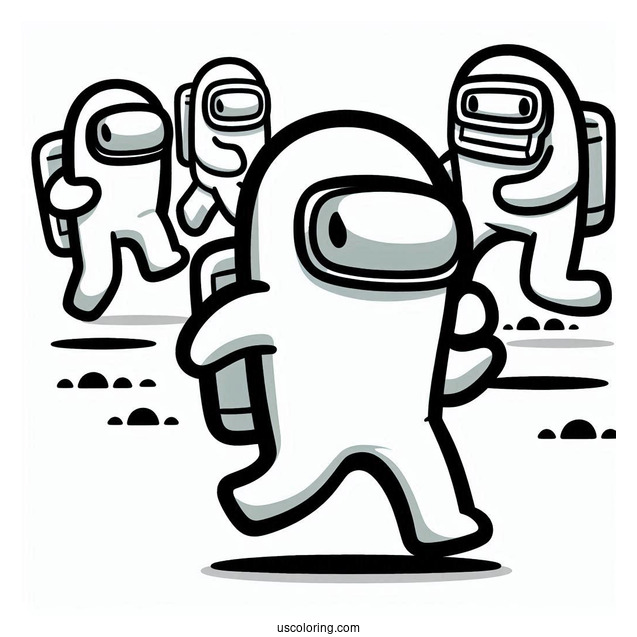 Crewmates Running Away From Imposter