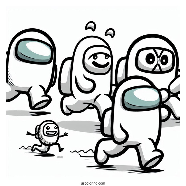 Crewmates Running Away From Imposter