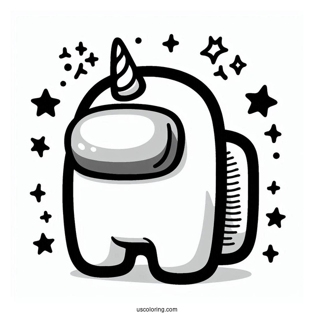 Coloring Sheet of Among Us Unicorn Skin