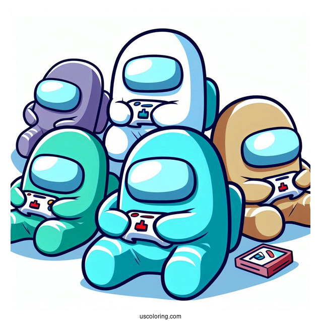 Cewmates Playing Multi-Player Among Us Game