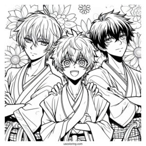 Coloring Sheet Of Gintama Anime