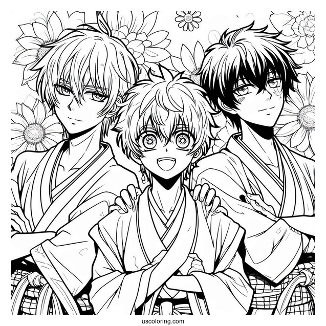 Coloring Sheet Of Gintama Anime