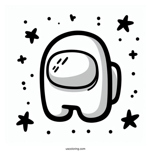 Easy Among Us Outline to Color