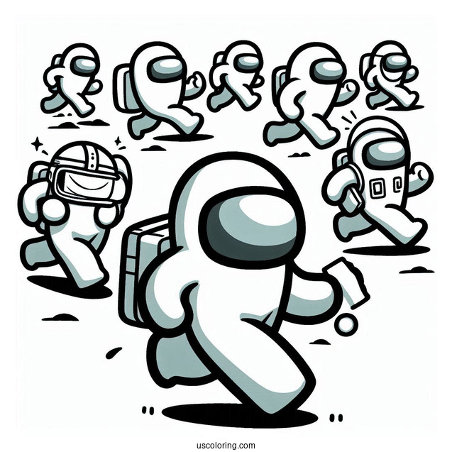 Crewmates Running Away From Imposter