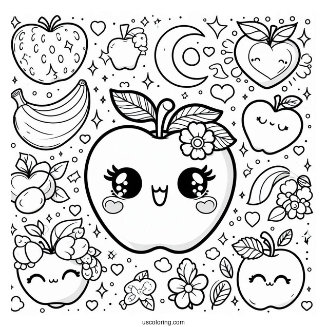 Cute Kawaii Coloring Page For Kids