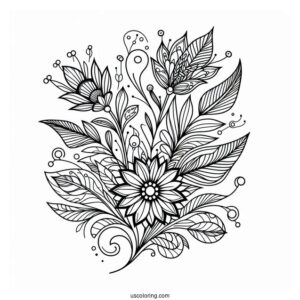 Floral Abstract Coloring Page