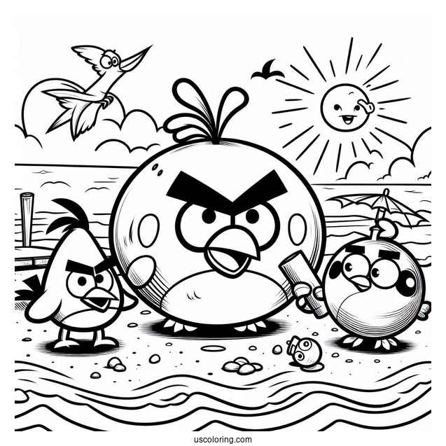 Red, Chuck, And Bomb On The Beach