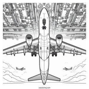 Underneath Of Airbus Plane To Color