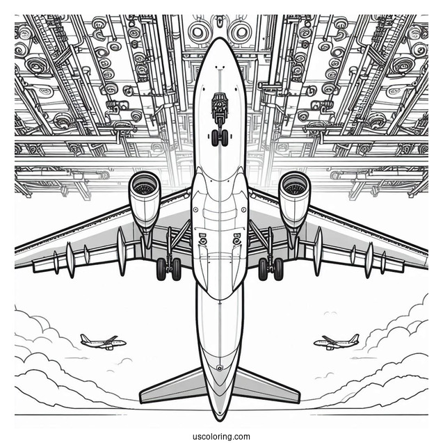 Underneath Of Airbus Plane To Color
