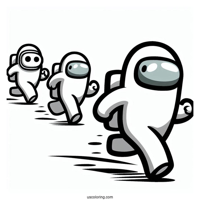 Crewmates Running Away From Imposter