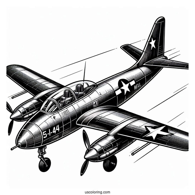 Bell X-1 Test Plane Coloring Page