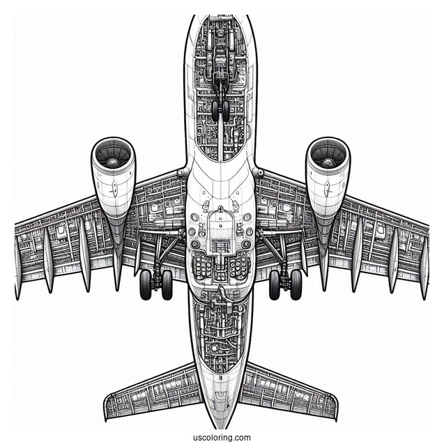 Underneath Of Airbus Plane To Color